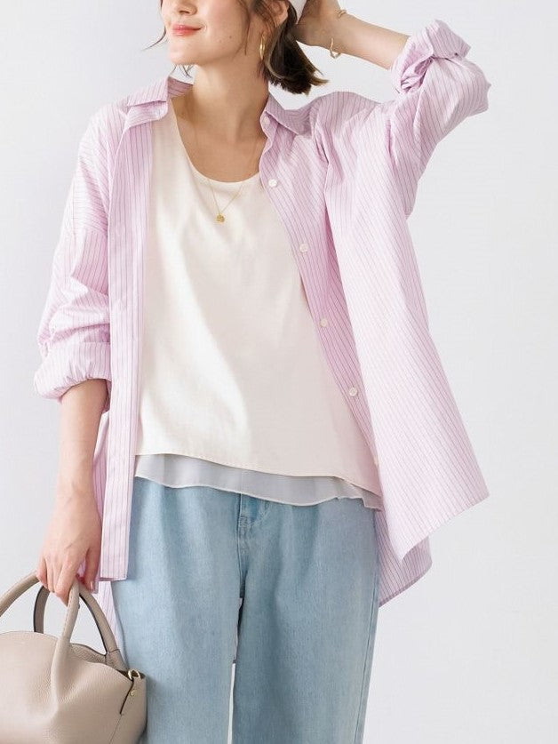 MICA&DEAL ストライプオーバーシャツ