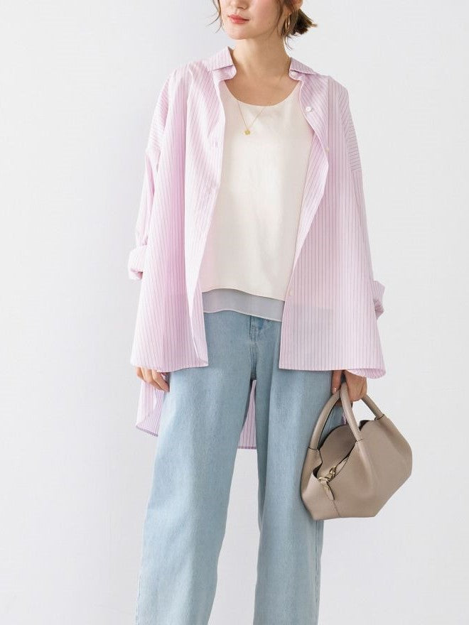 MICA&DEAL ストライプオーバーシャツ