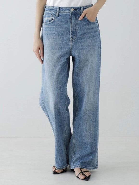 Healthy DENIM Pink Pepper ワイドストレートデニム