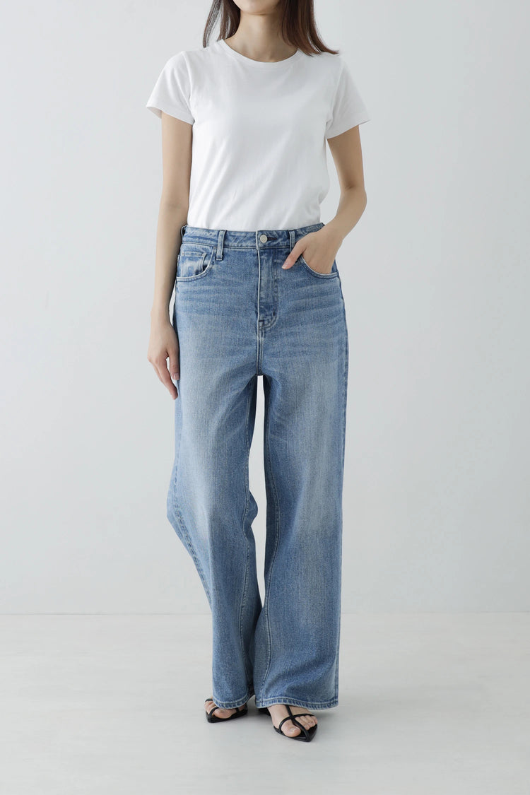 Healthy DENIM Pink Pepper ワイドストレートデニム