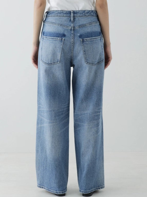 Healthy DENIM Pink Pepper ワイドストレートデニム