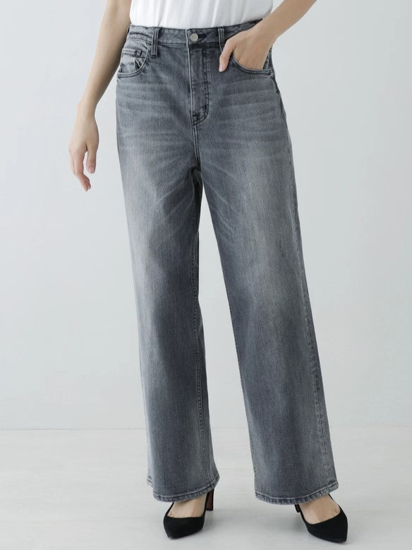 Healthy DENIM Pink Pepper ワイドストレートデニム