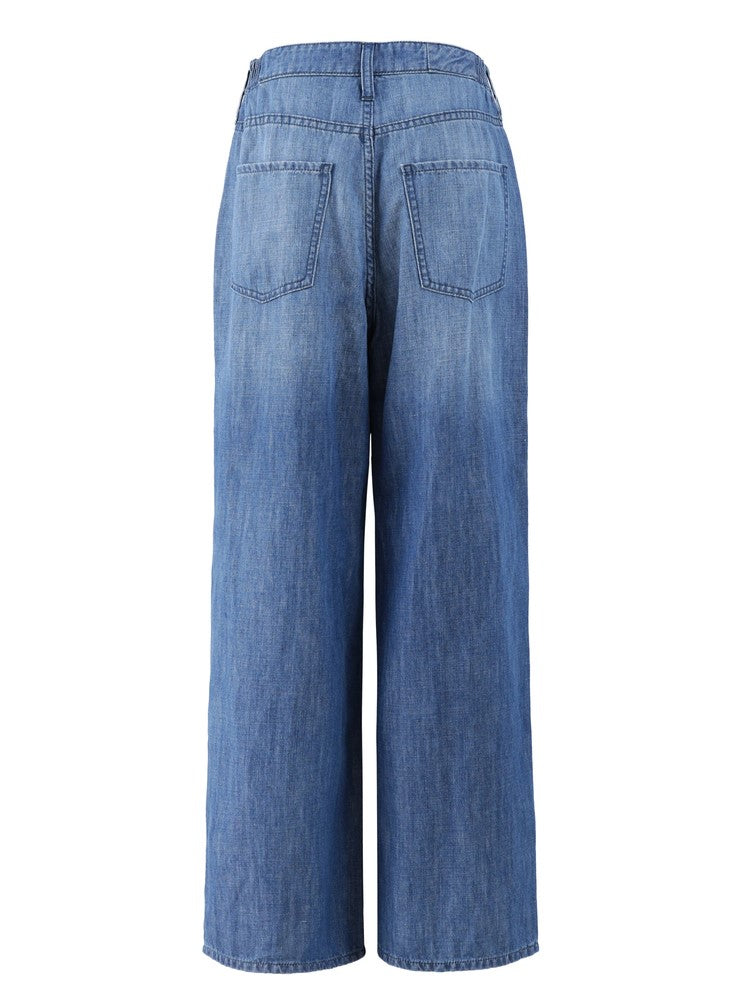 Healthy DENIM Breezy PinkPepper Easy コットンリネンワイドデニム