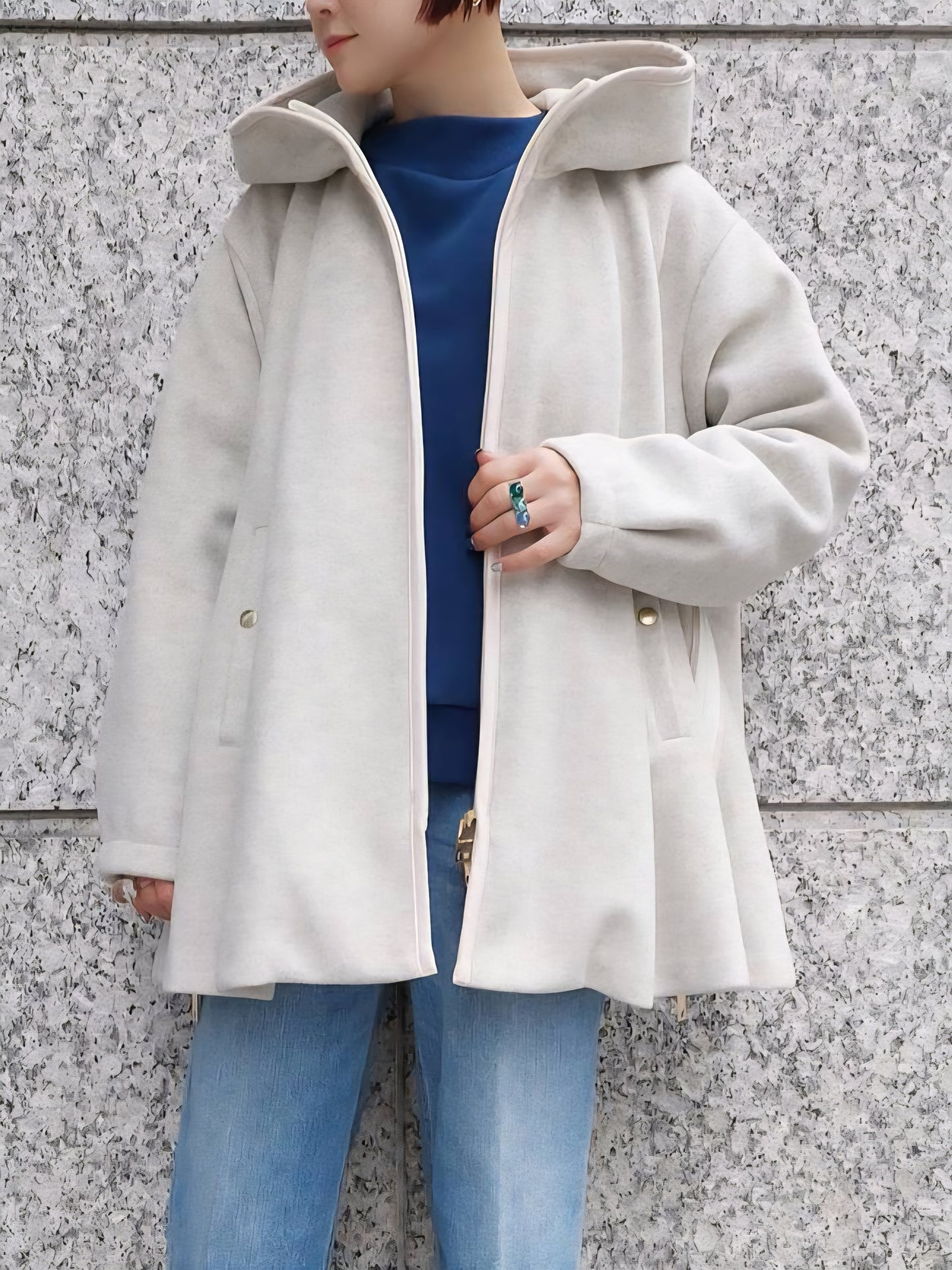 1% ポリエステルビーバーパイピングフレアコート
