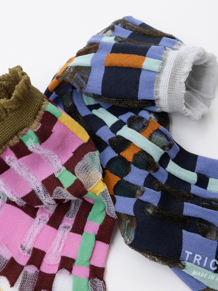 TRICOTE BLOCK CHECK SOCKS
