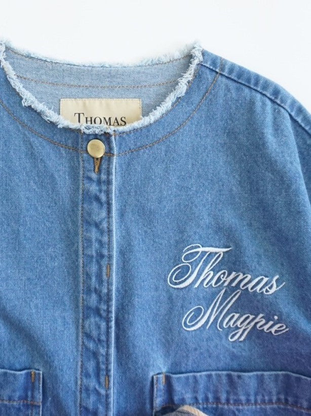 THOMAS MAGPIE ノーカラーデニムジャケット