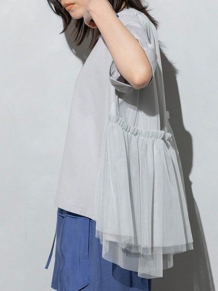 MARECHAL TERRE バックチュールフレアデザインTシャツ