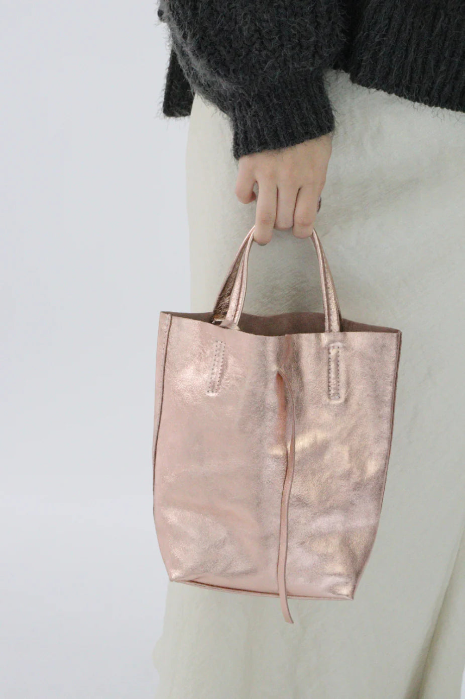 MILLELA FIRENZE メタリックミニトートバッグ