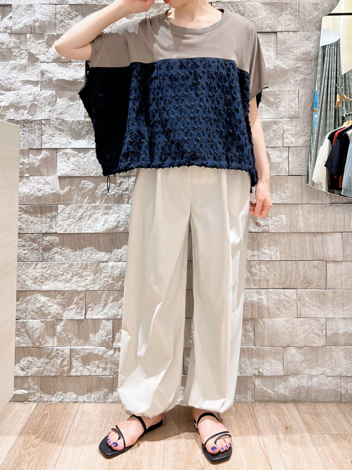 STELLA CIFFON シアーカットジャガード×カットソープルオーバー