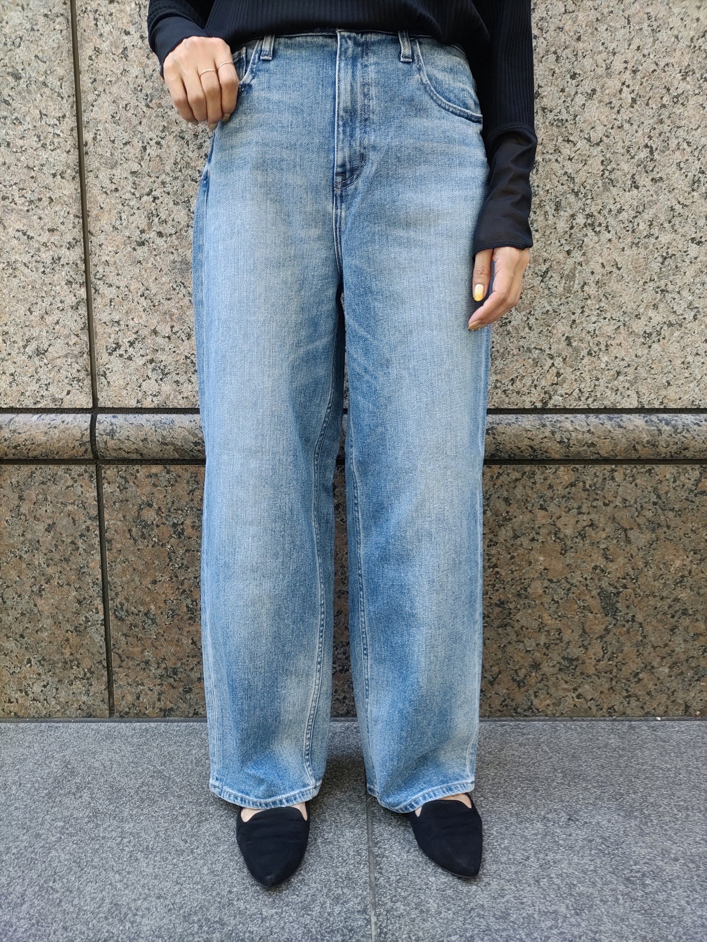 Healthy DENIM Pink Pepper ワイドストレートデニム