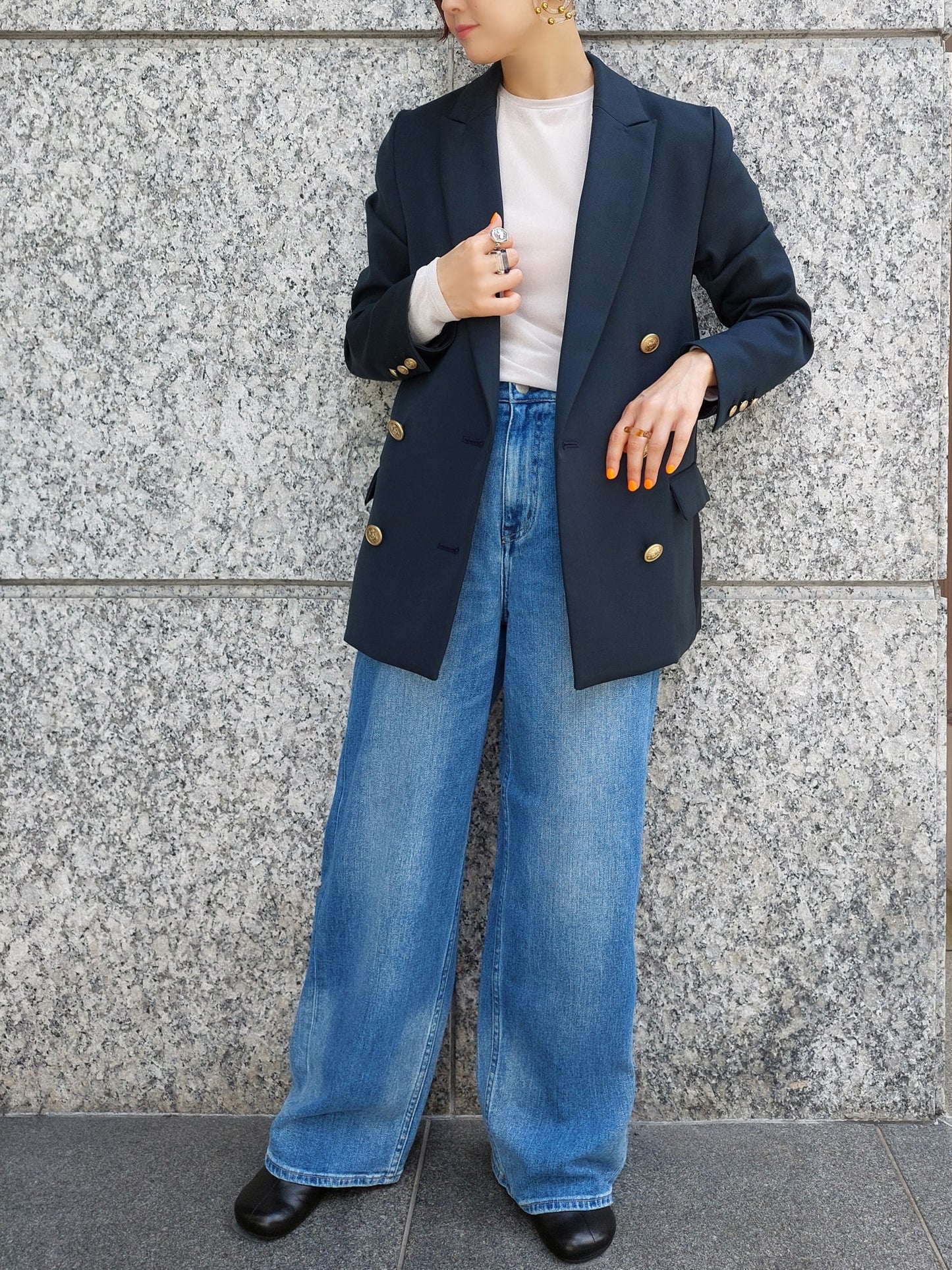 Healthy DENIM Pink Pepper ワイドストレートデニム