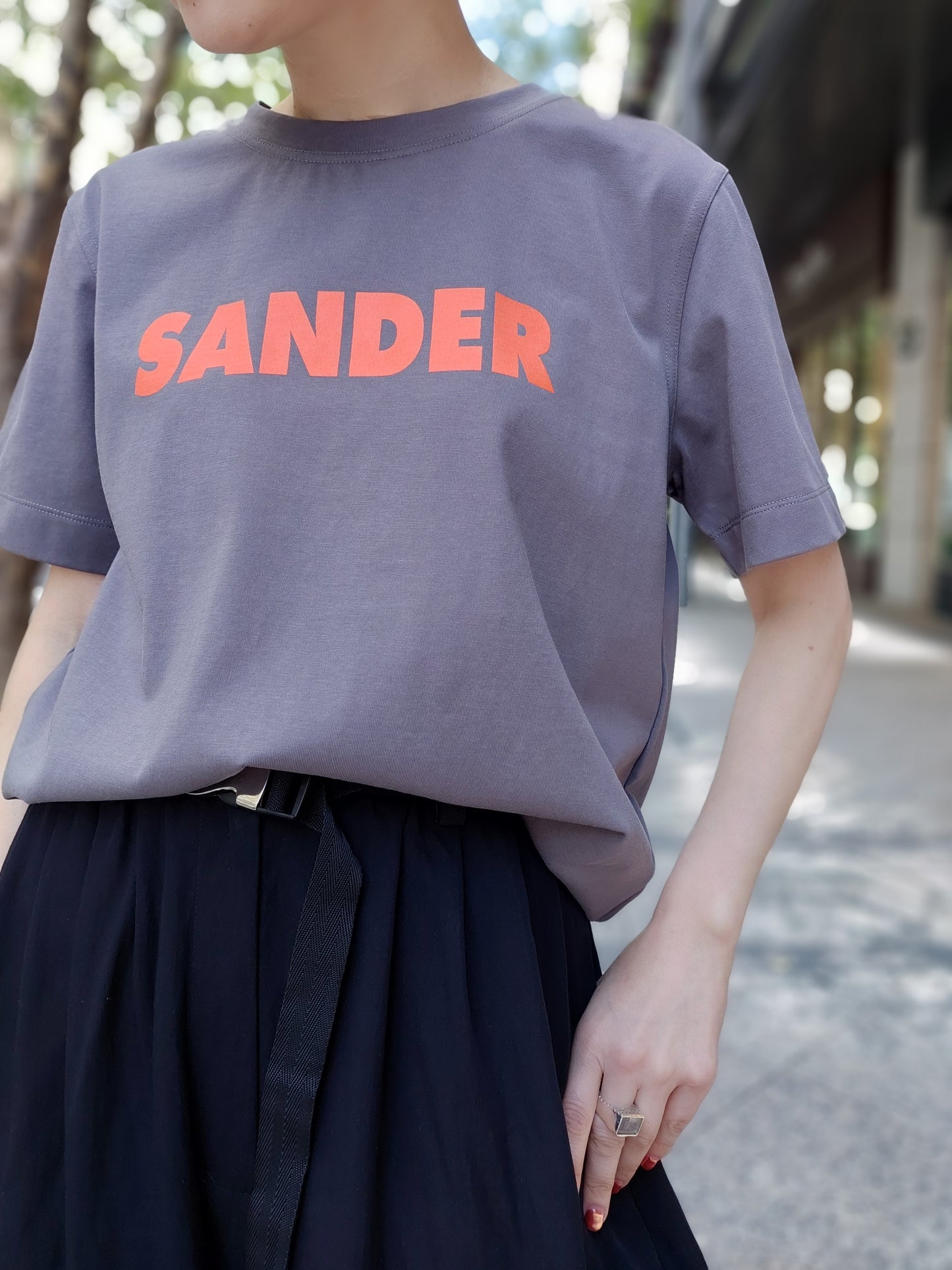クルーネックパロディーロゴTシャツ半袖