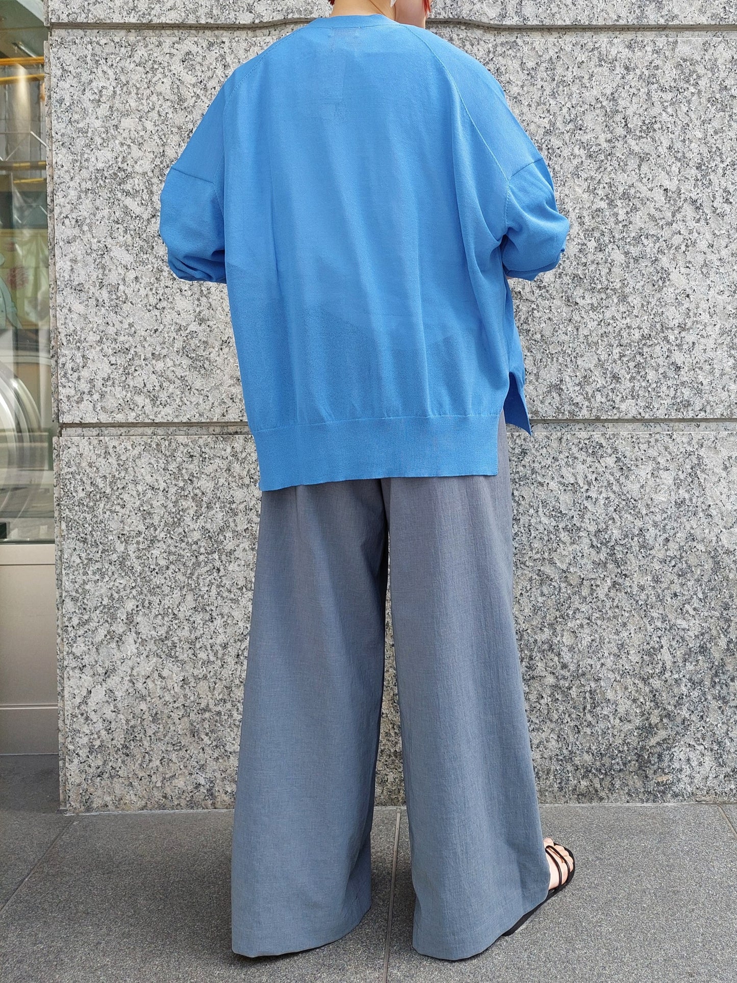 mao made コットンナイロンハイゲージドライタッチカーディガン