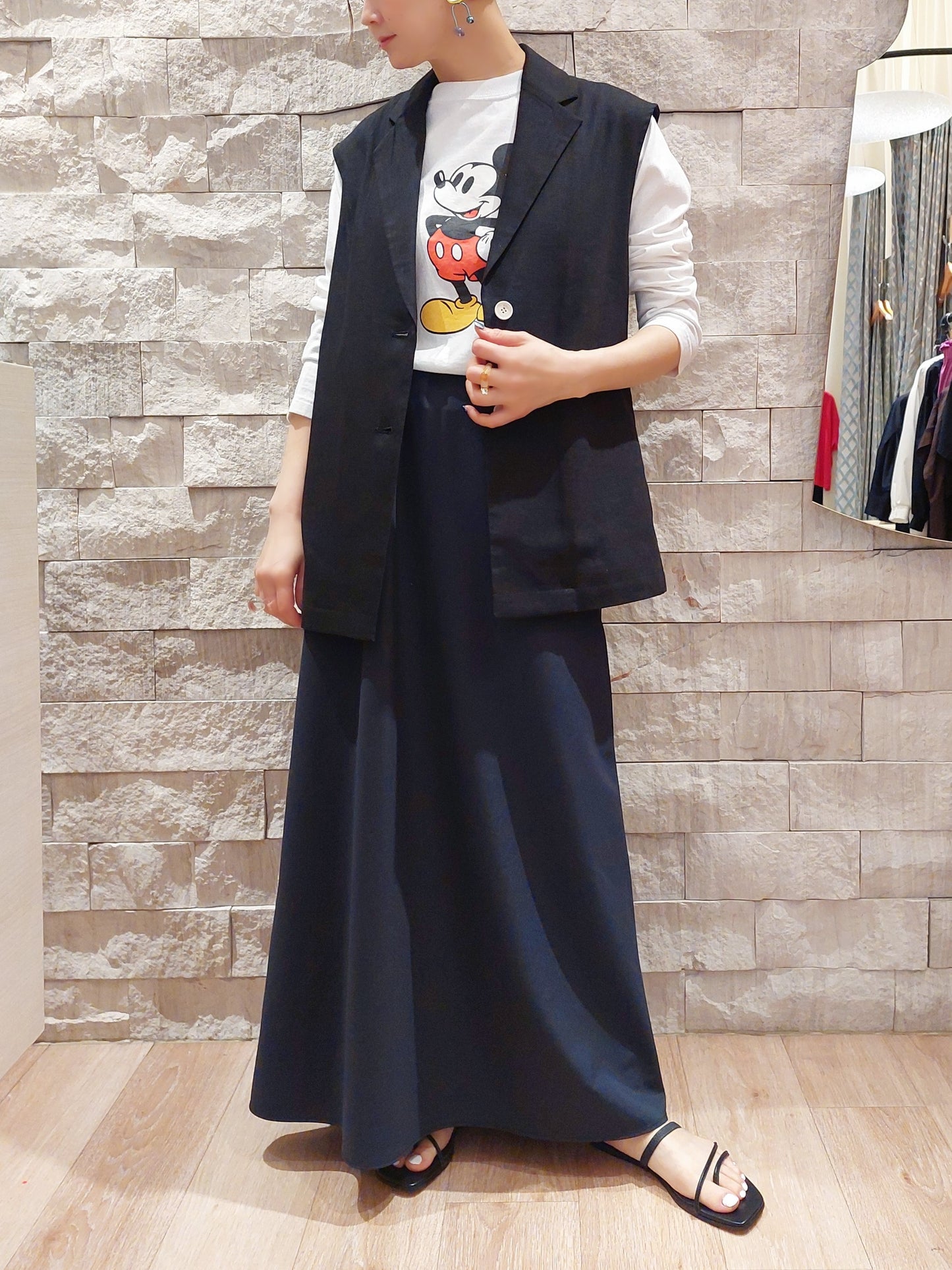 STELLA CIFFON タスランタイプライターナロースカート