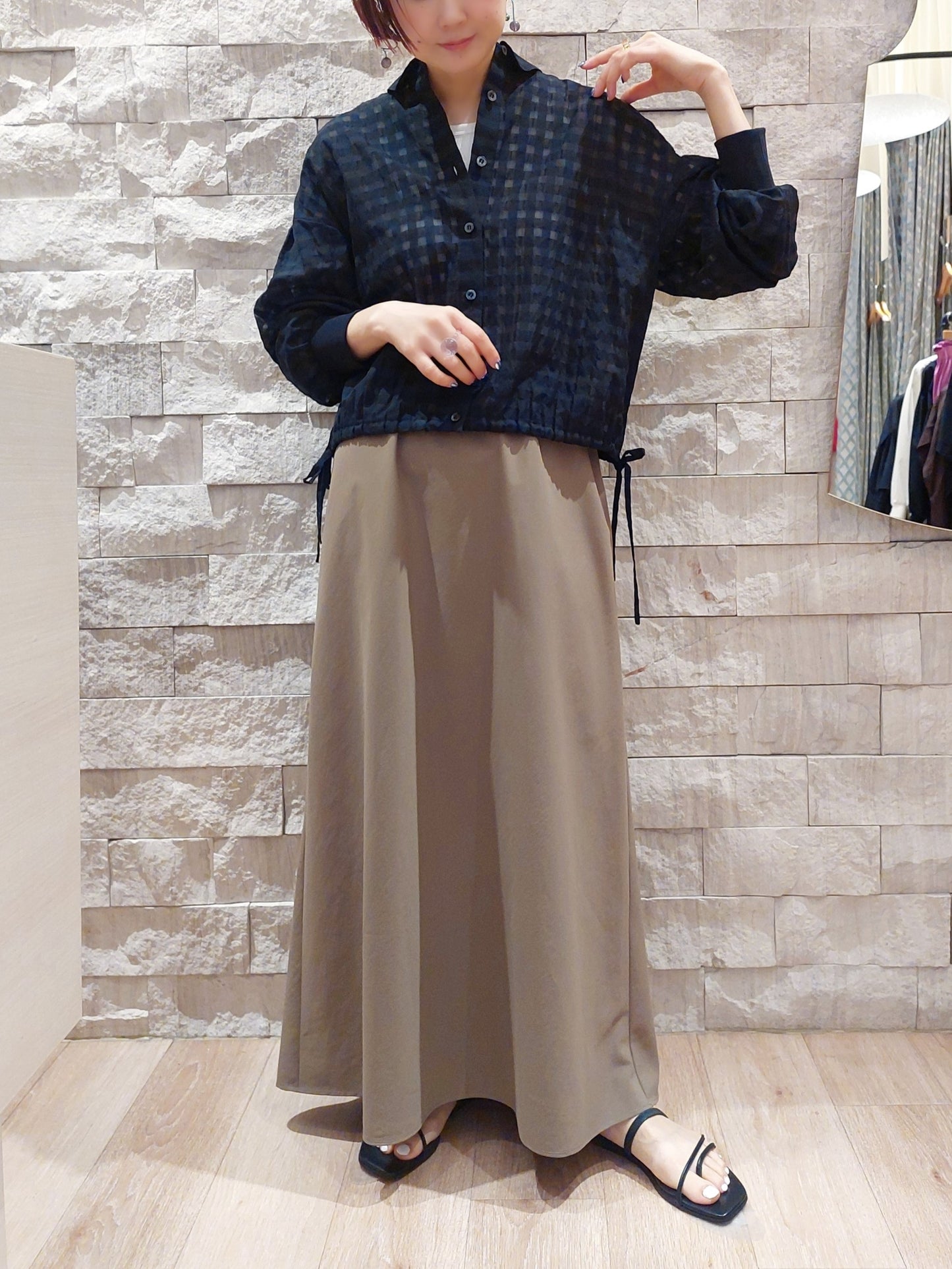 STELLA CIFFON タスランタイプライターナロースカート