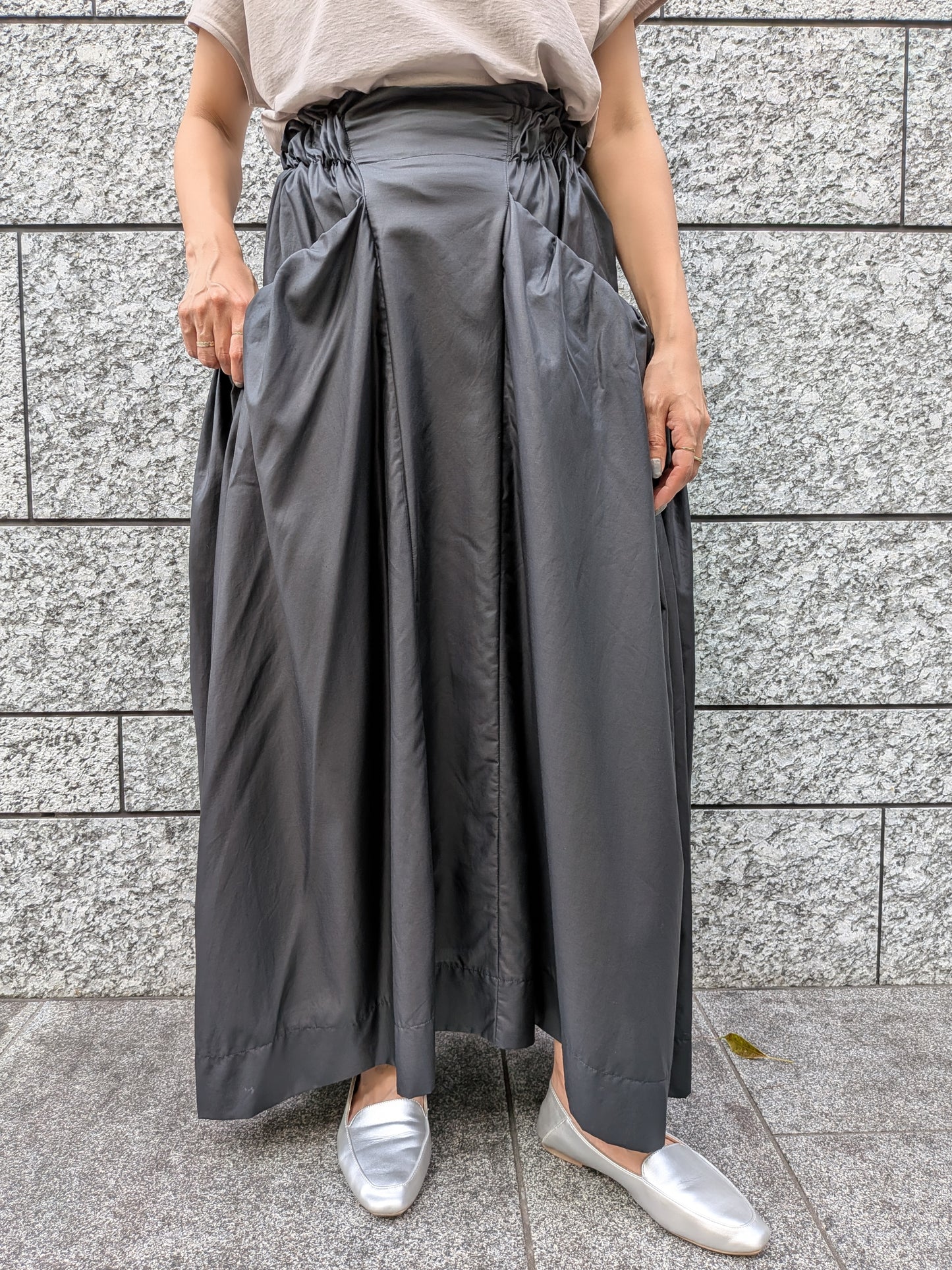 【Specia SALE!!】divka ワッシャーBIGポケットサイドギャザースカート