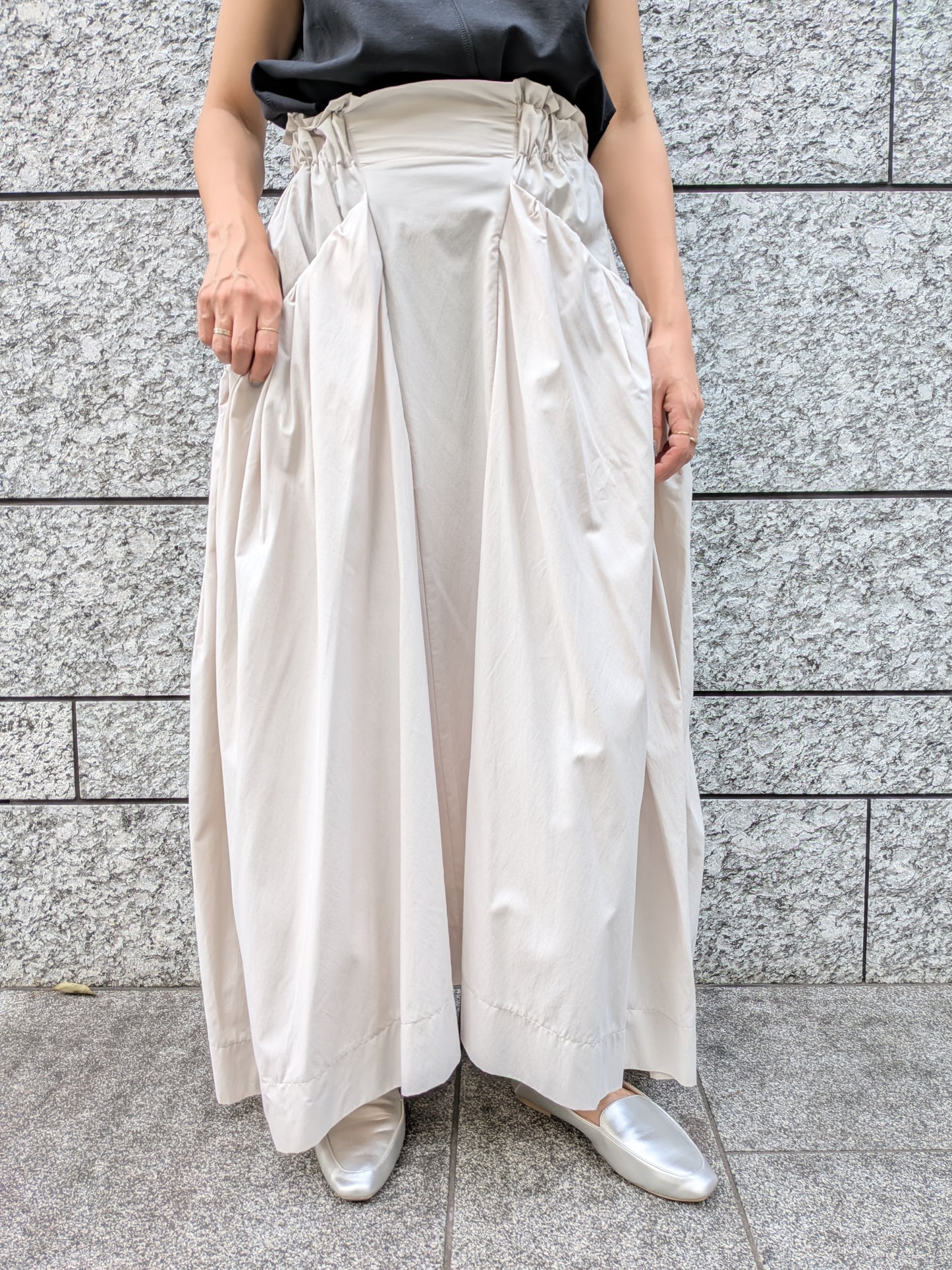 【Specia SALE!!】divka ワッシャーBIGポケットサイドギャザースカート