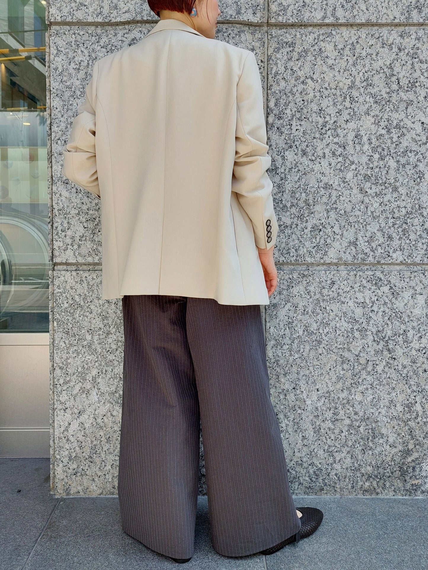 RISLEY ハイストレッチ2WAY肩掛けテーラードジャケット