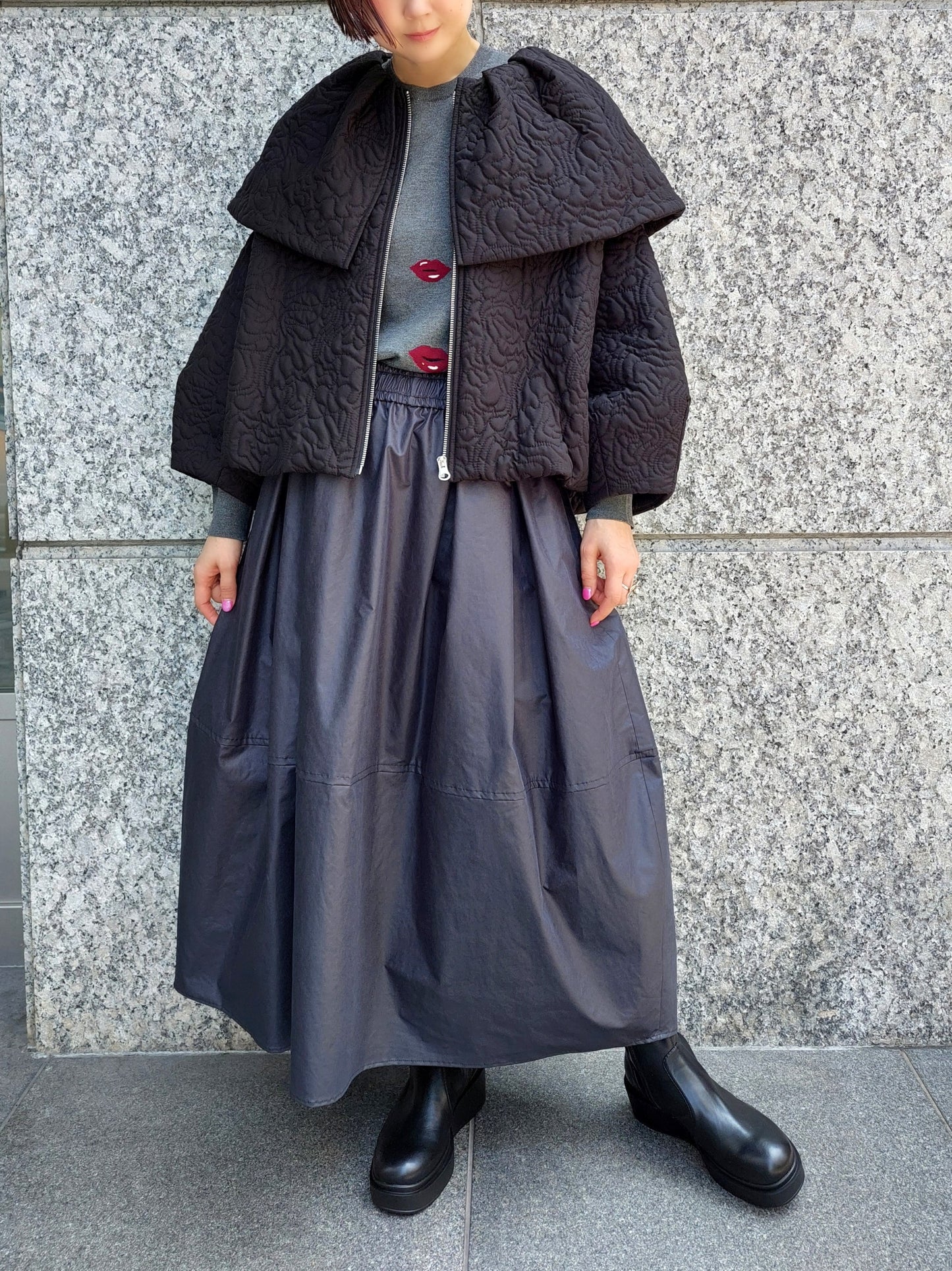 TORRAZZO DONNA ケープライクキルティングバルーンアウター