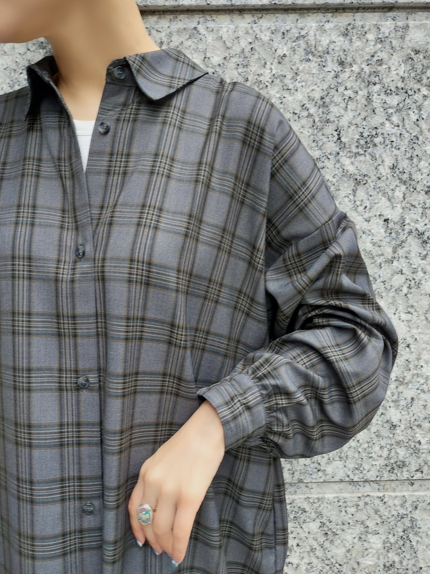 HERENCIA バックリボンシャツワンピース
