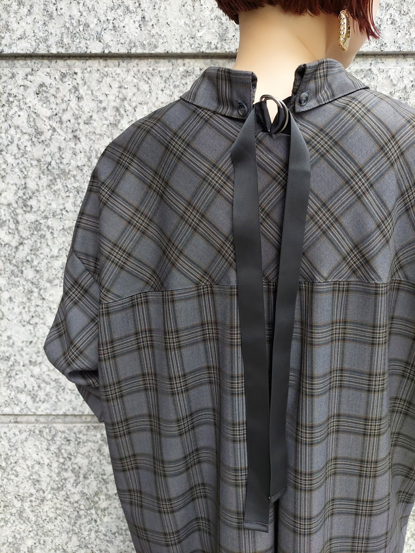 HERENCIA バックリボンシャツワンピース