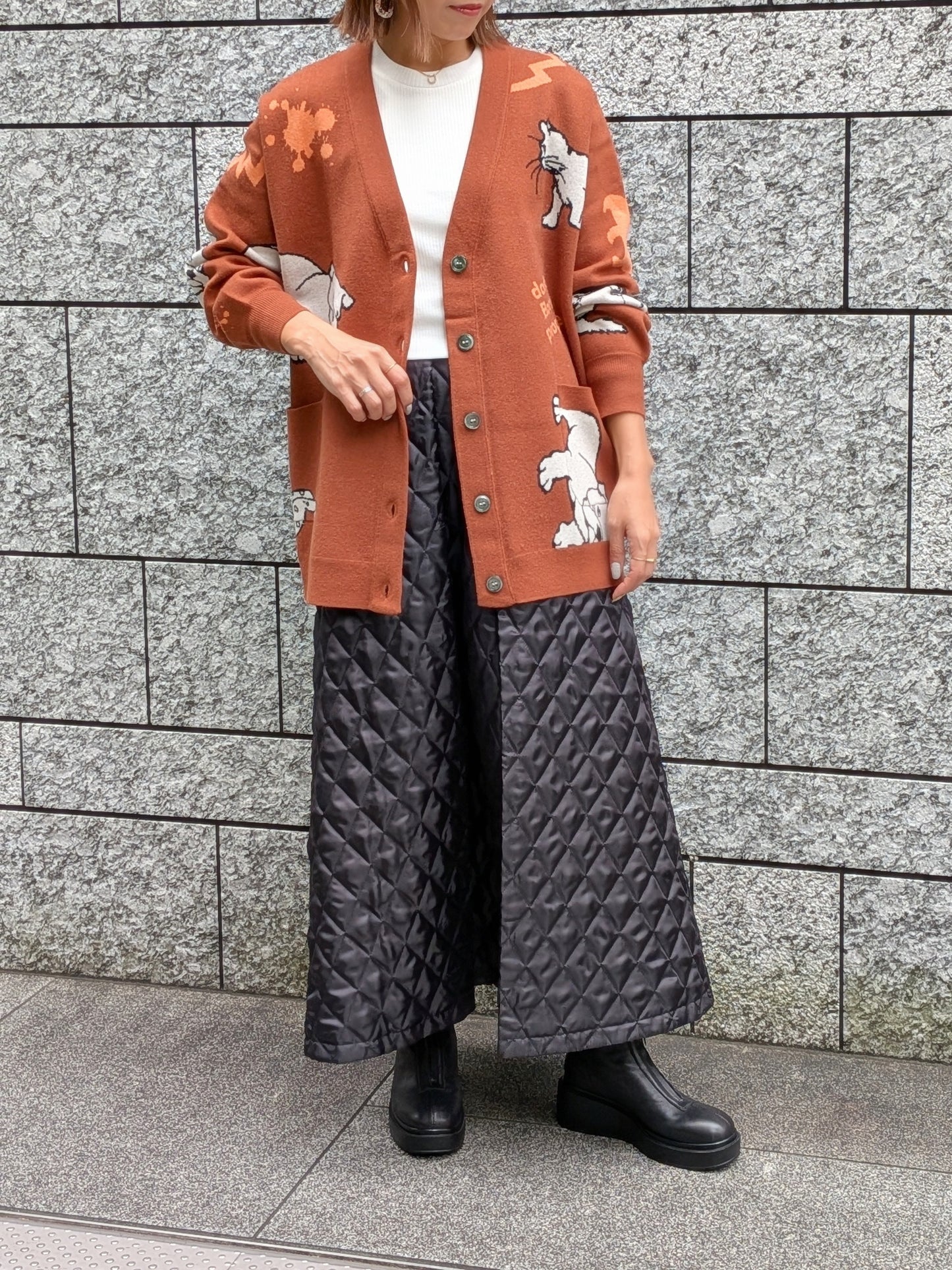THOMAS MAGPIE インターシャもちもちBIGカーディガン
