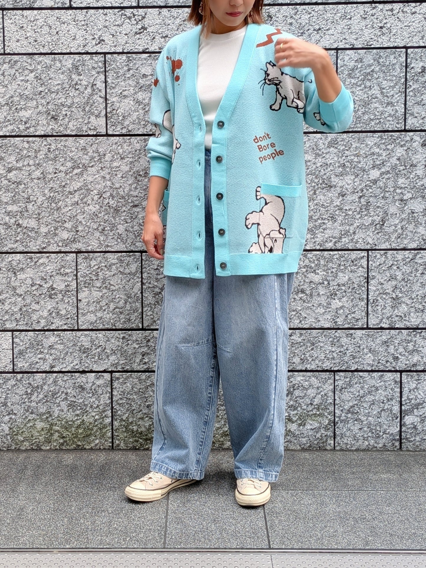THOMAS MAGPIE インターシャもちもちBIGカーディガン