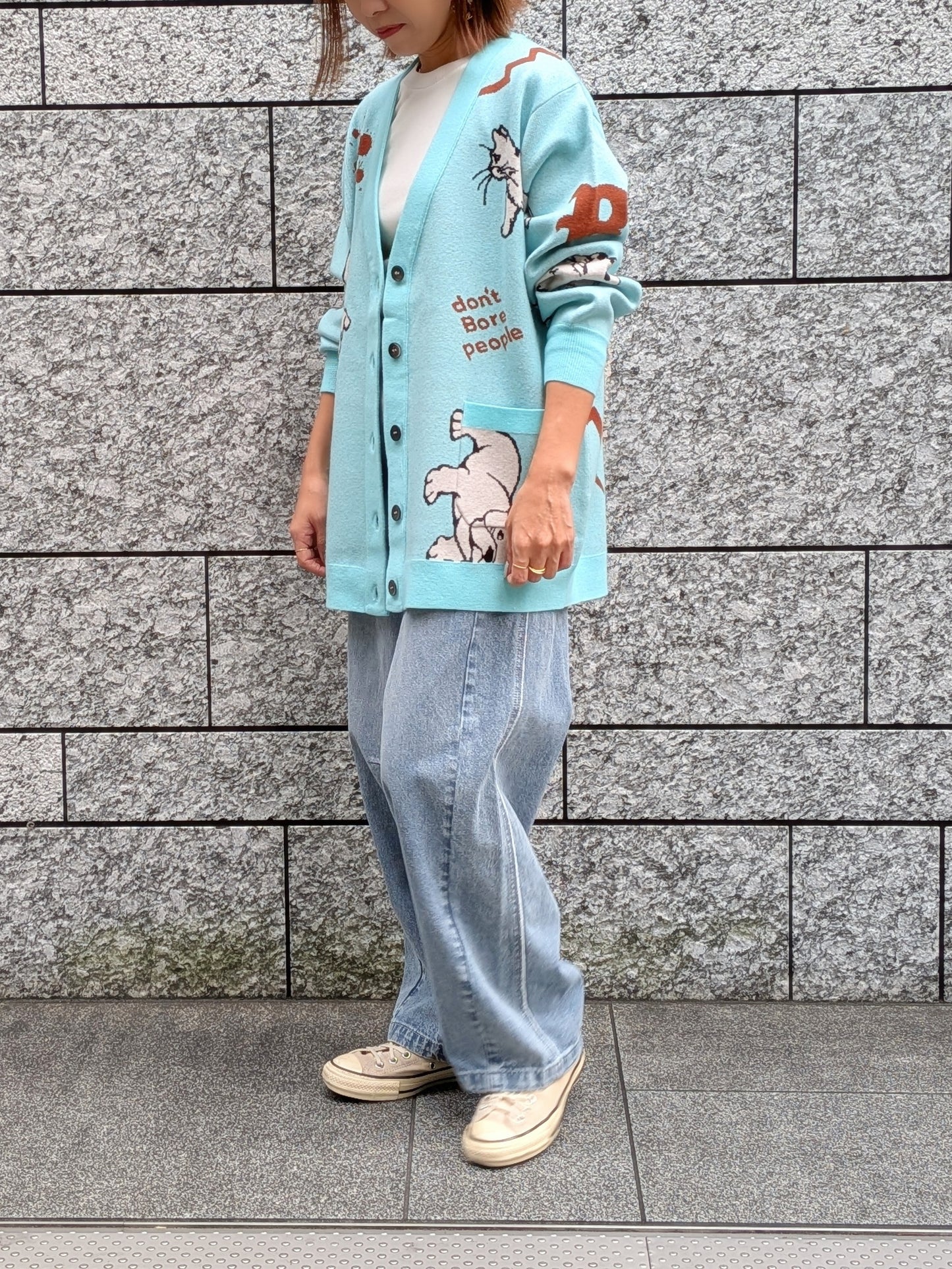 THOMAS MAGPIE インターシャもちもちBIGカーディガン