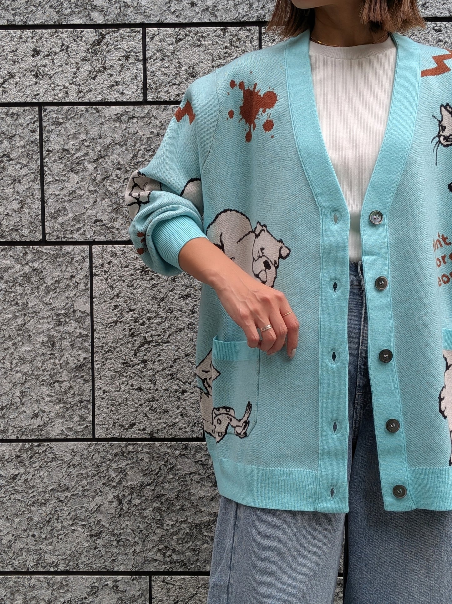 THOMAS MAGPIE インターシャもちもちBIGカーディガン