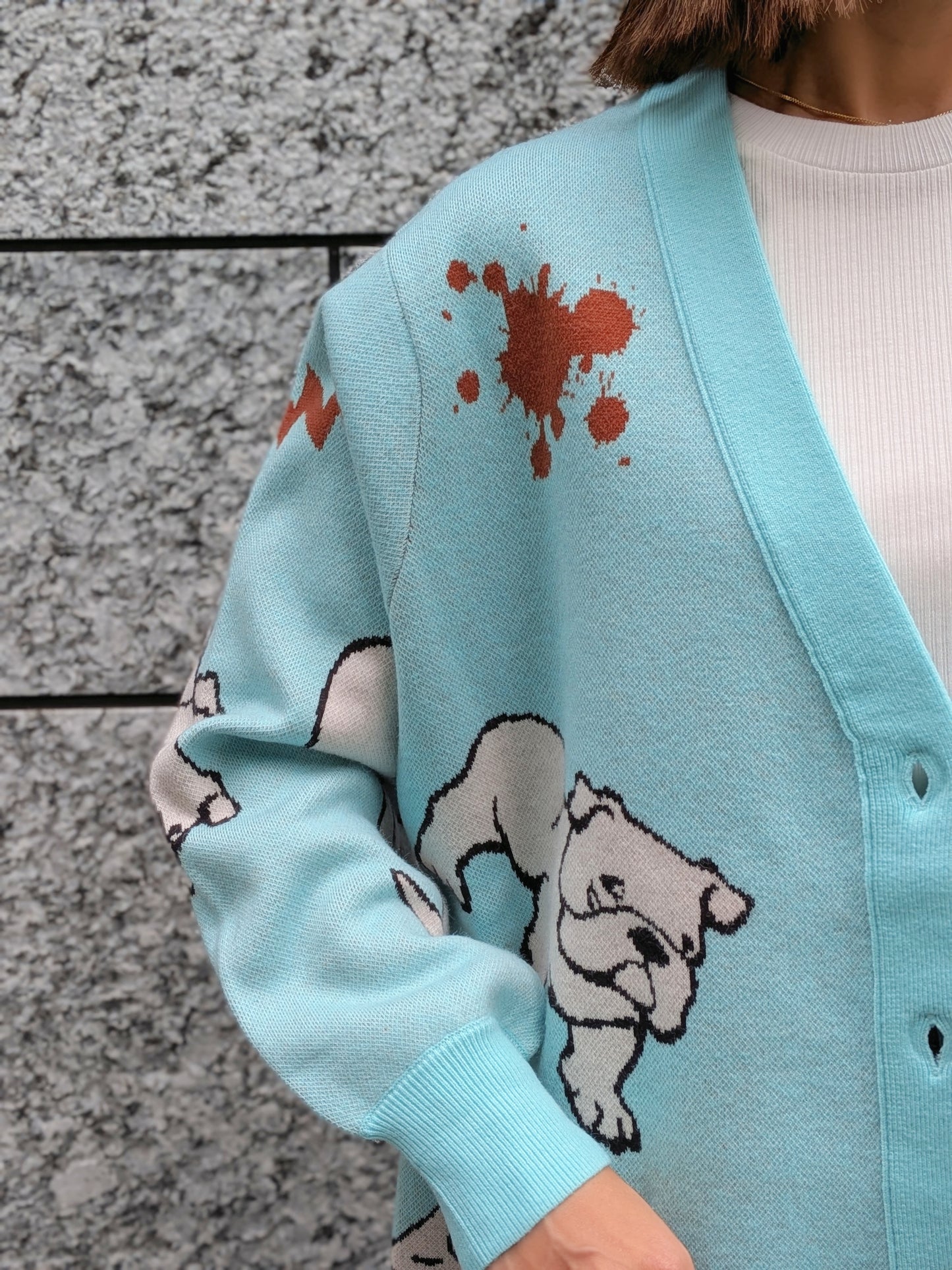 THOMAS MAGPIE インターシャもちもちBIGカーディガン