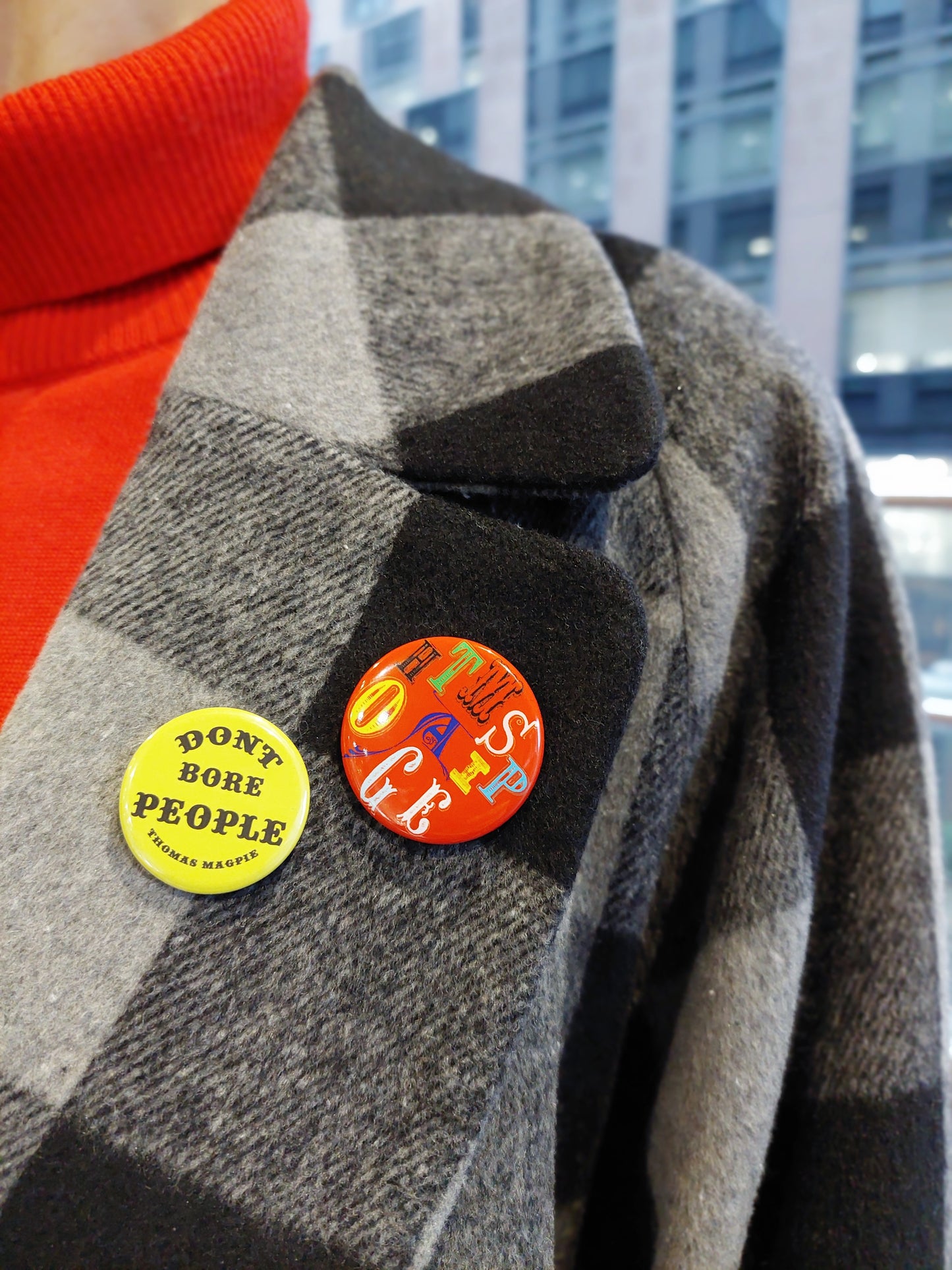 THOMAS MAGPIE チェックロングチェスターコート