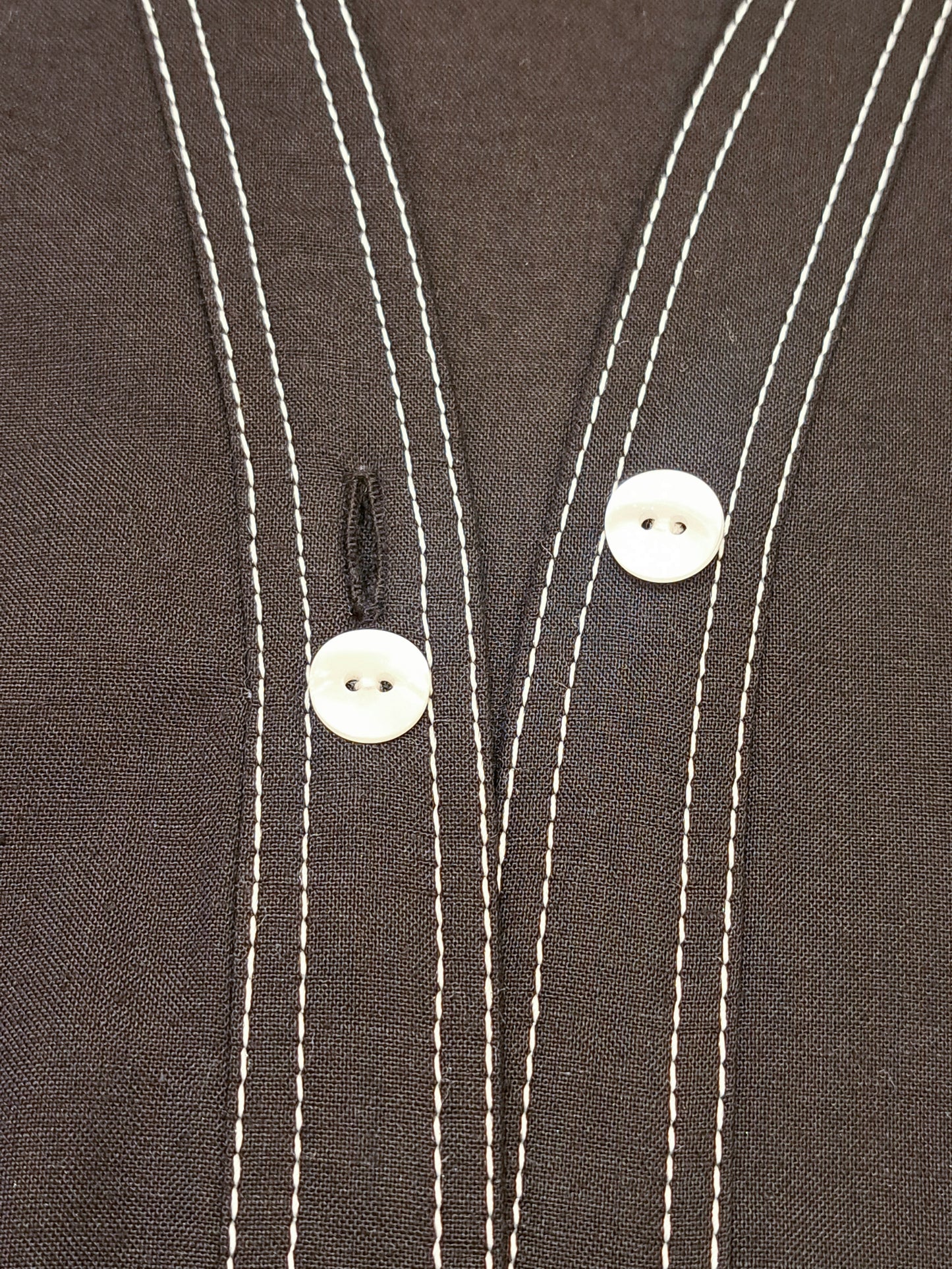 BRAHMIN バイカラーステッチドレープフレアワンピース