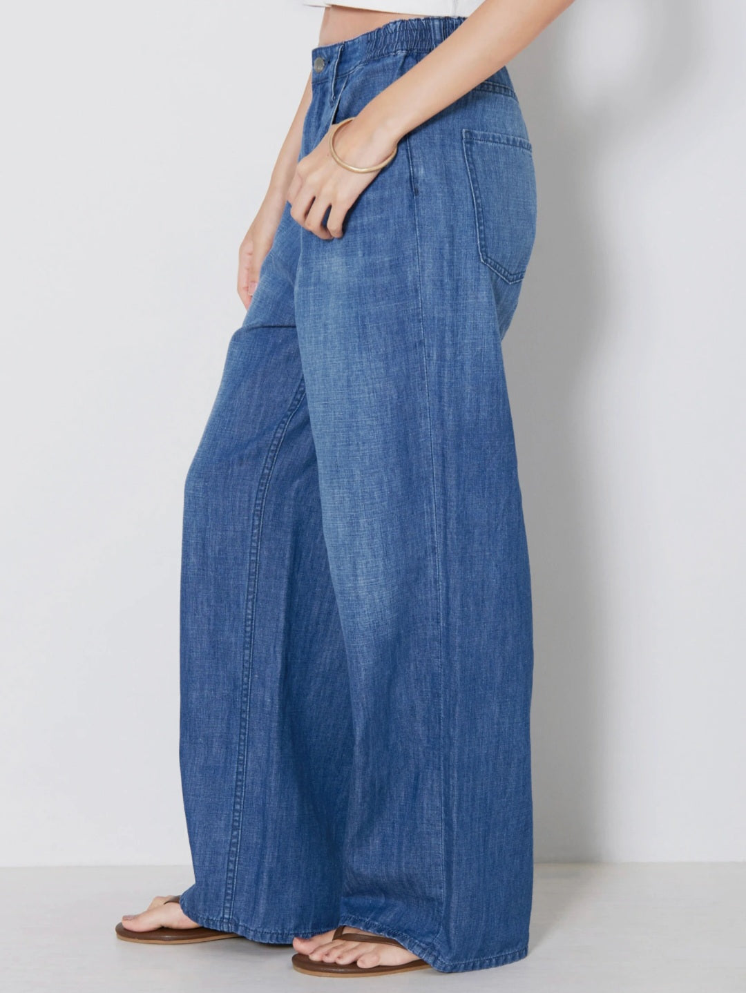 Healthy DENIM Breezy PinkPepper Easy コットンリネンワイドデニム