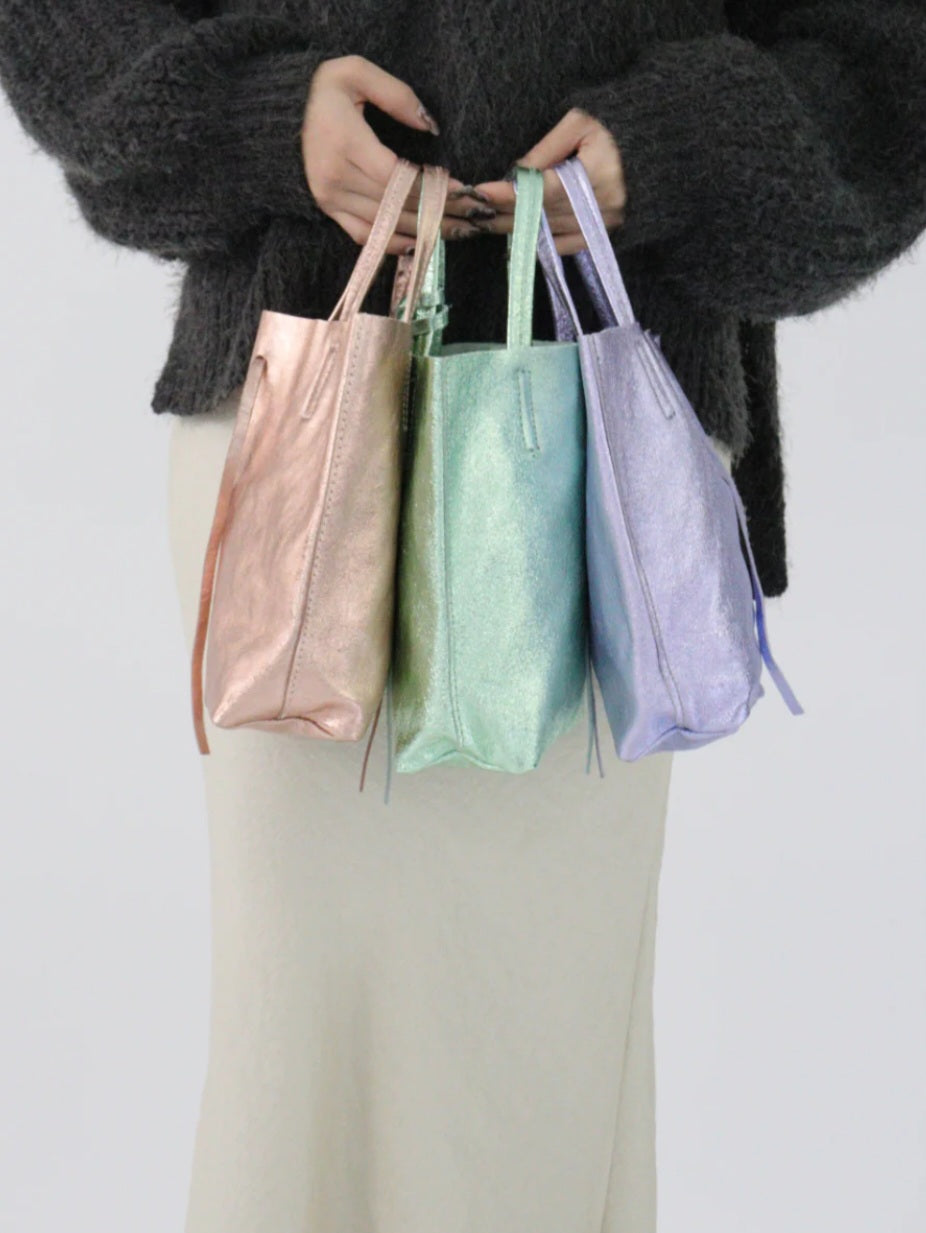 MILLELA FIRENZE メタリックミニトートバッグ