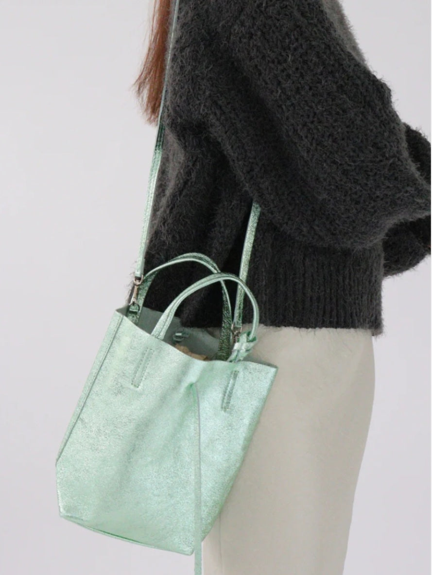 MILLELA FIRENZE メタリックミニトートバッグ