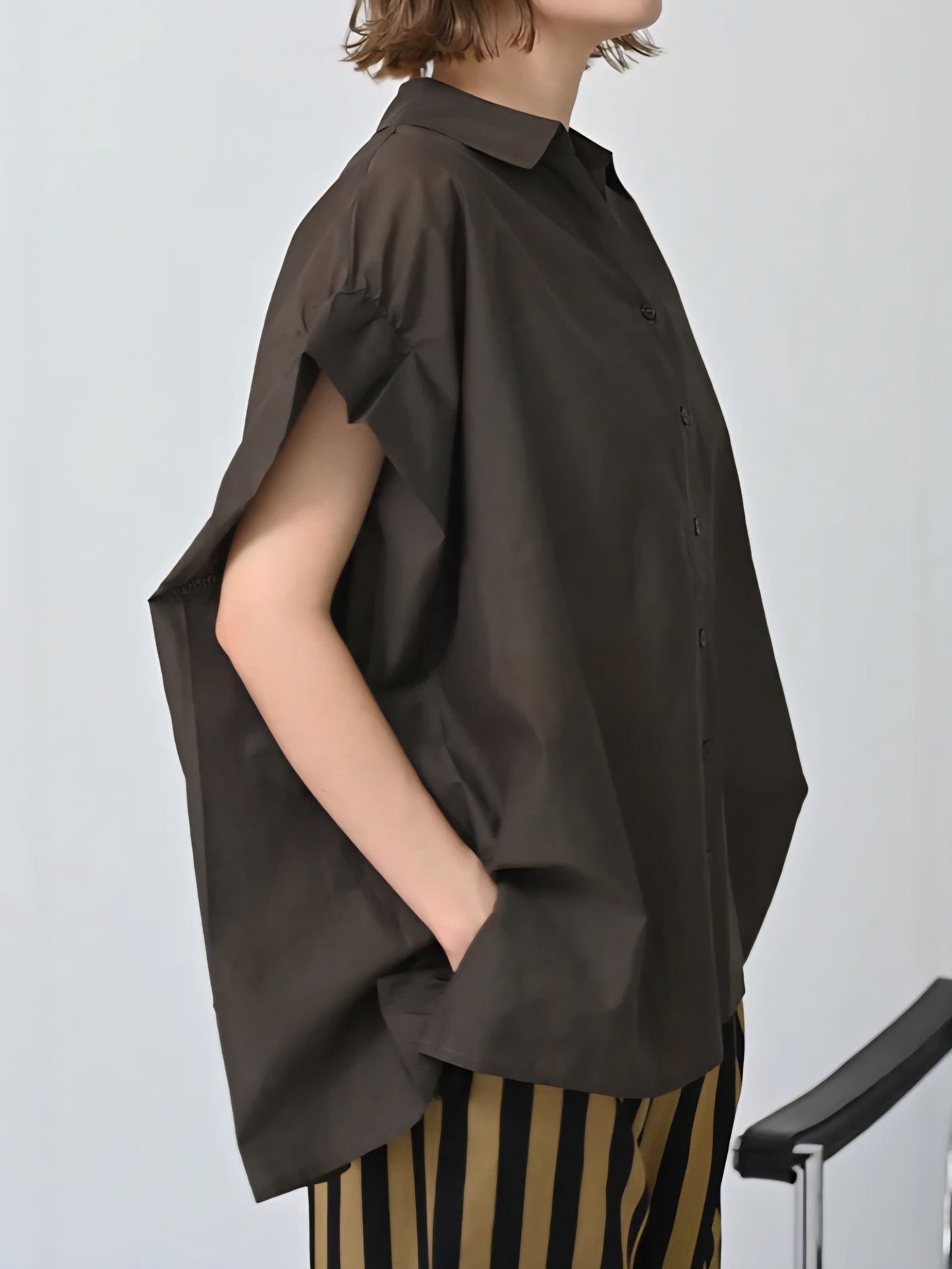 HERENCIA バックリボンギャザースリーブブラウス