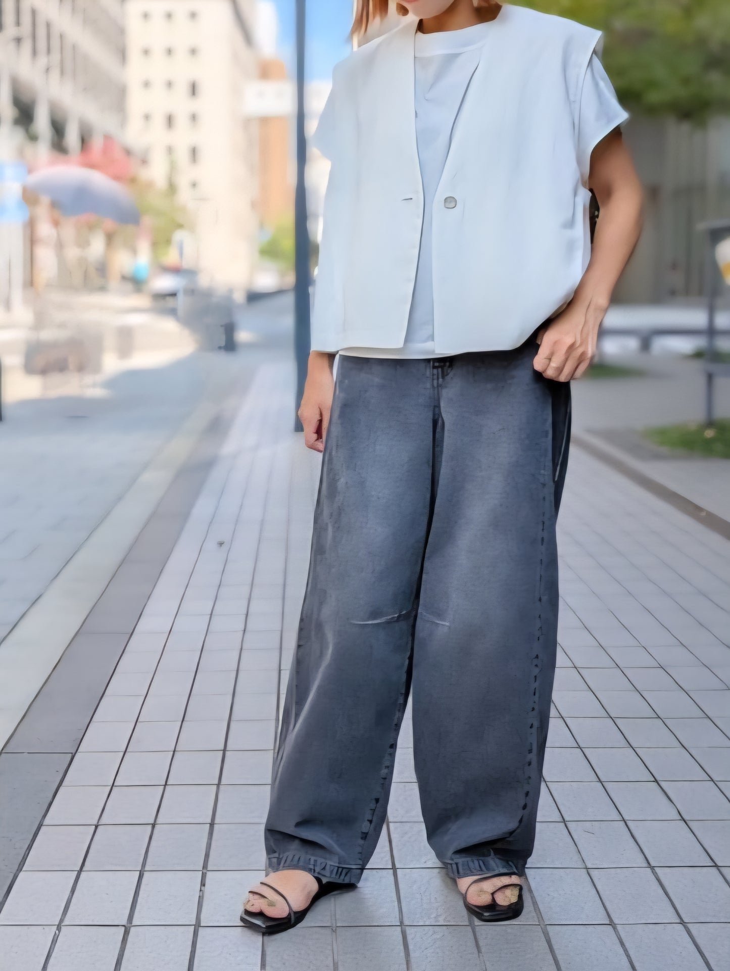 BEATRICE カーブサイドフリンジデニムパンツ