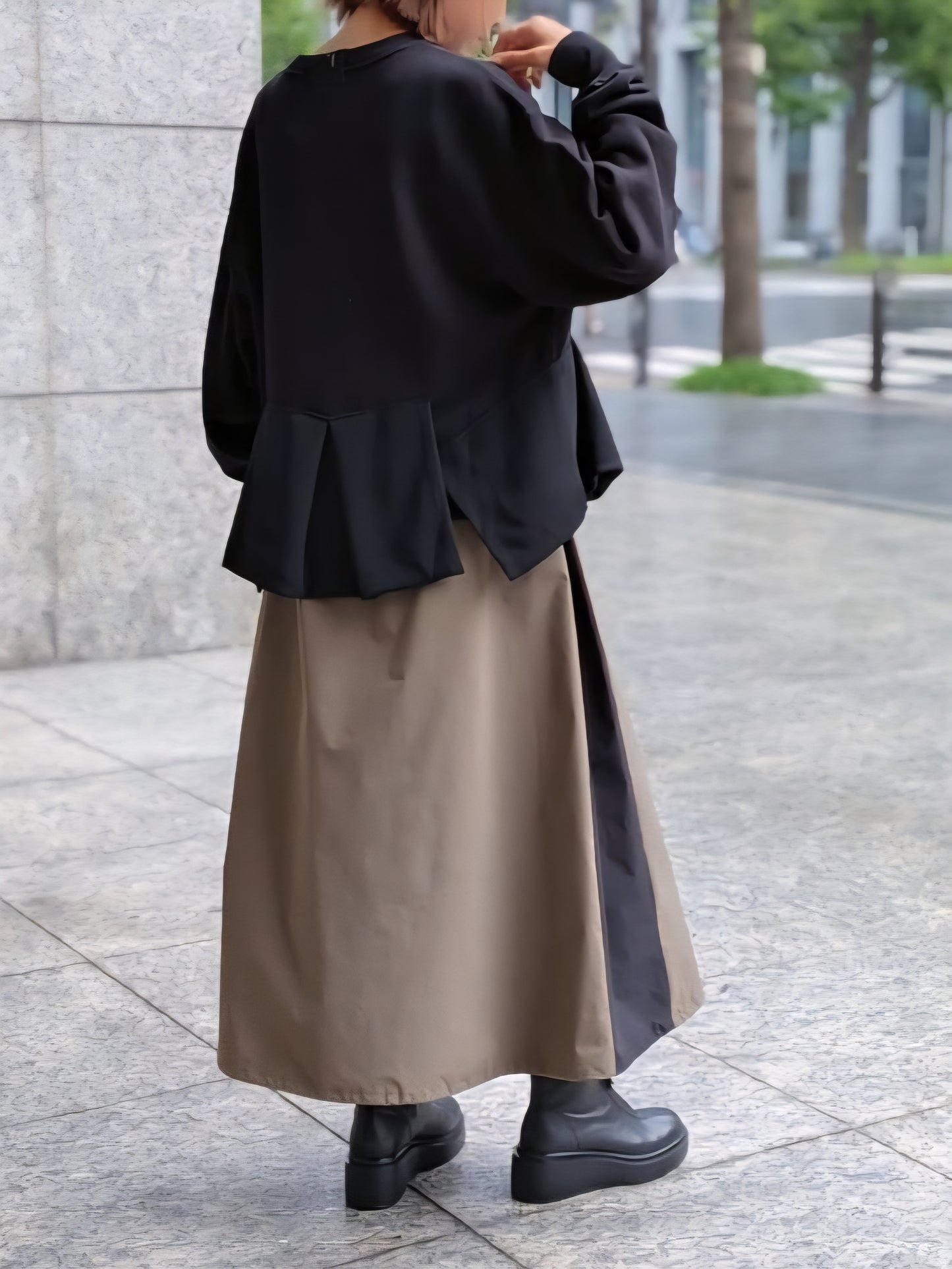 1% コットン裏毛リメイクフリルプルオーバー