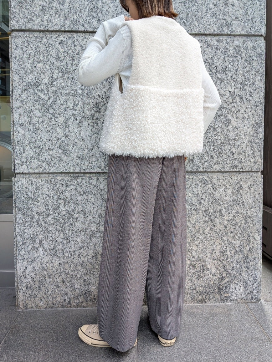 trois ウーリッシュグレンチェックワイドパンツ