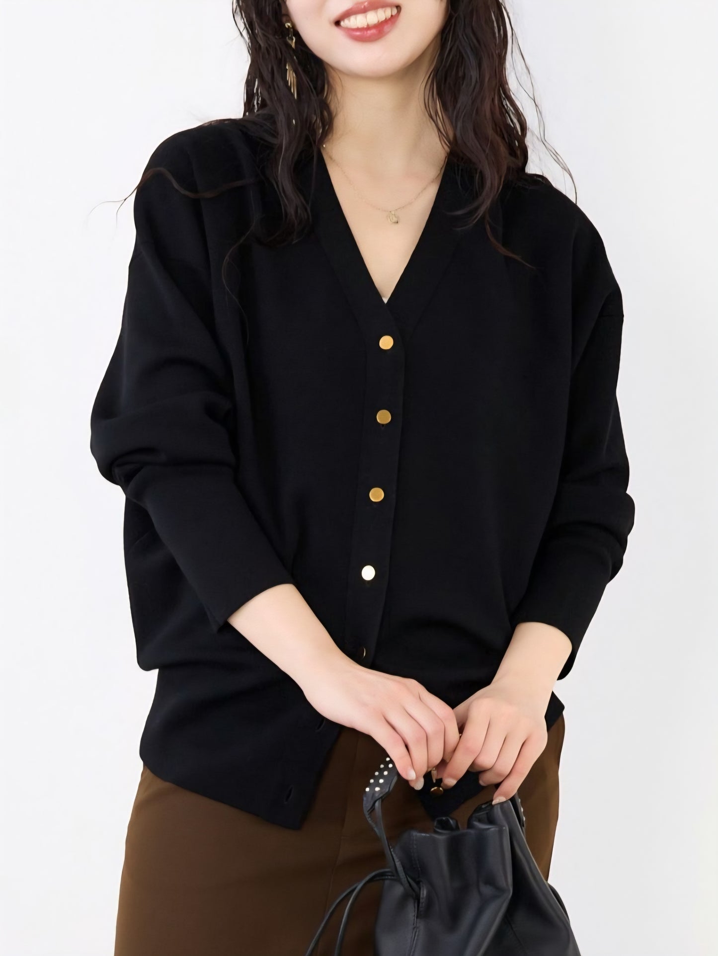 MICA&DEAL Vネックスムースメリノウールカーディガン