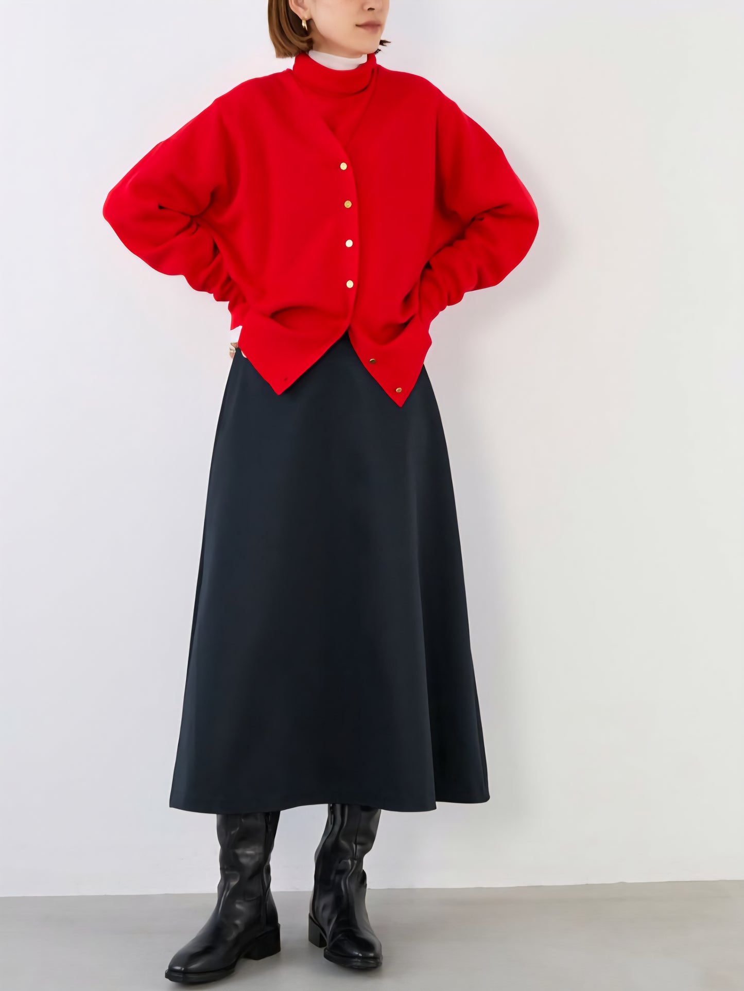 MICA&DEAL Vネックスムースメリノウールカーディガン