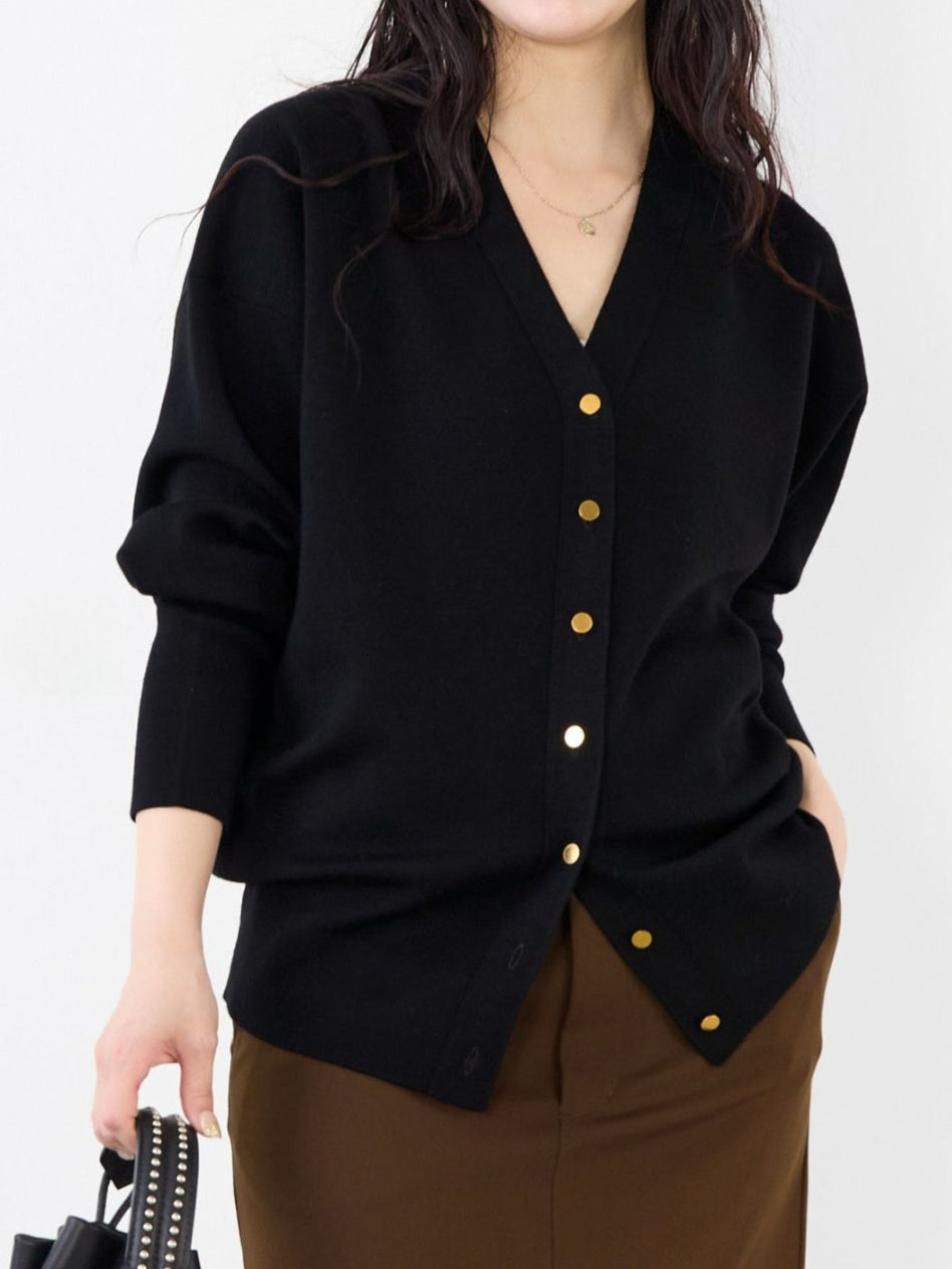 MICA&DEAL Vネックスムースメリノウールカーディガン
