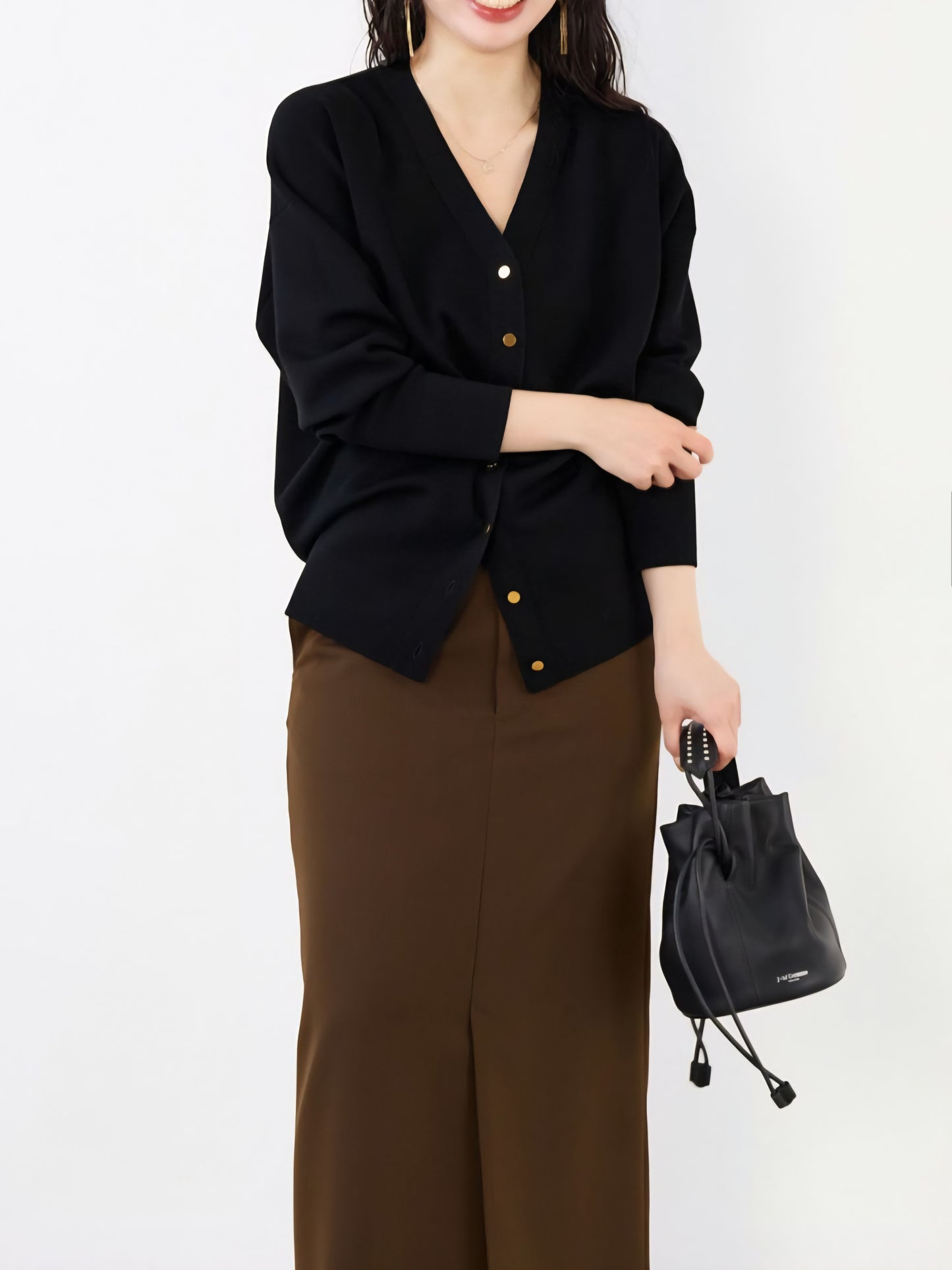 MICA&DEAL Vネックスムースメリノウールカーディガン