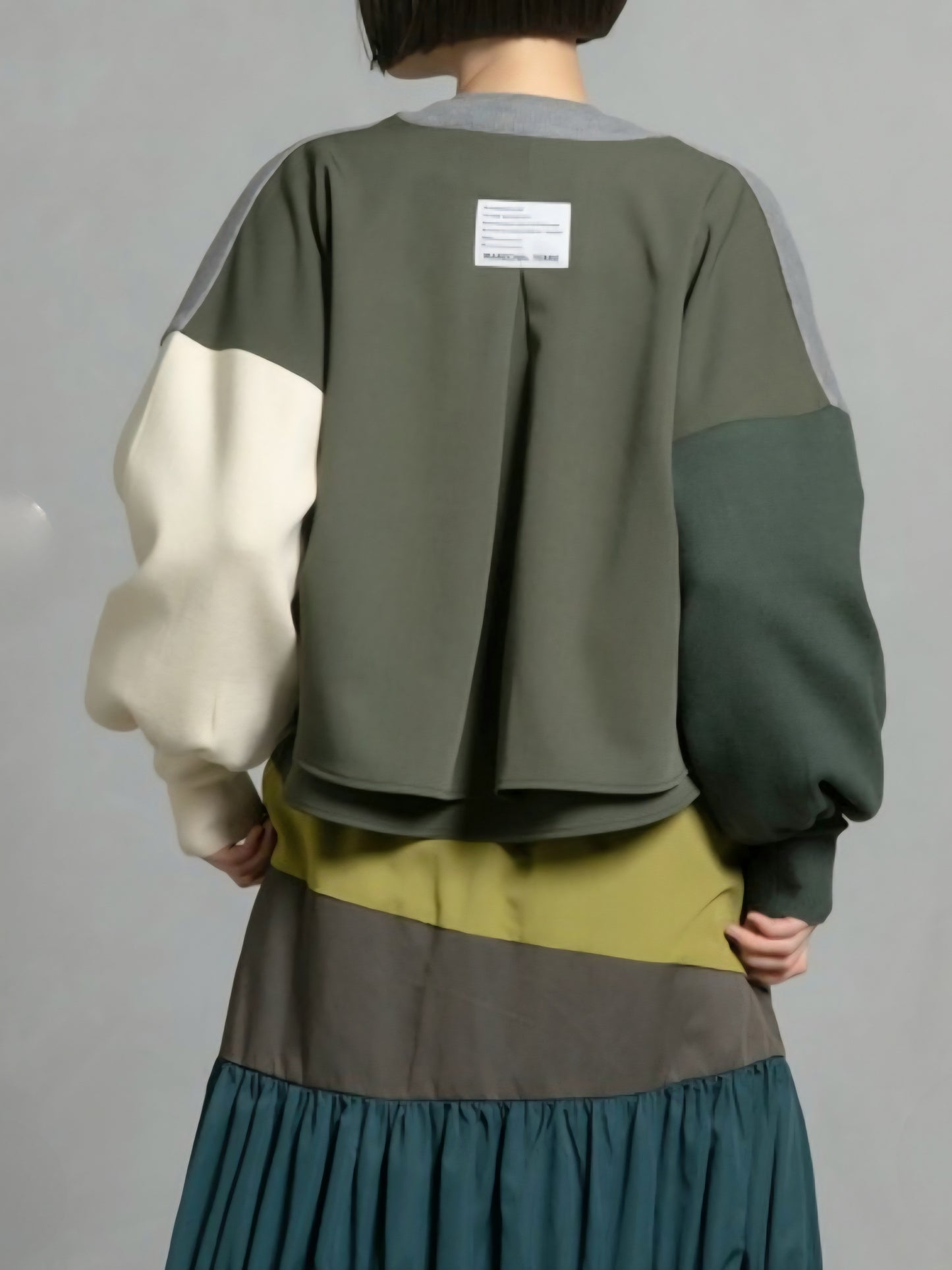 MARECHAL TERRE カラーブロックショートカーディガン