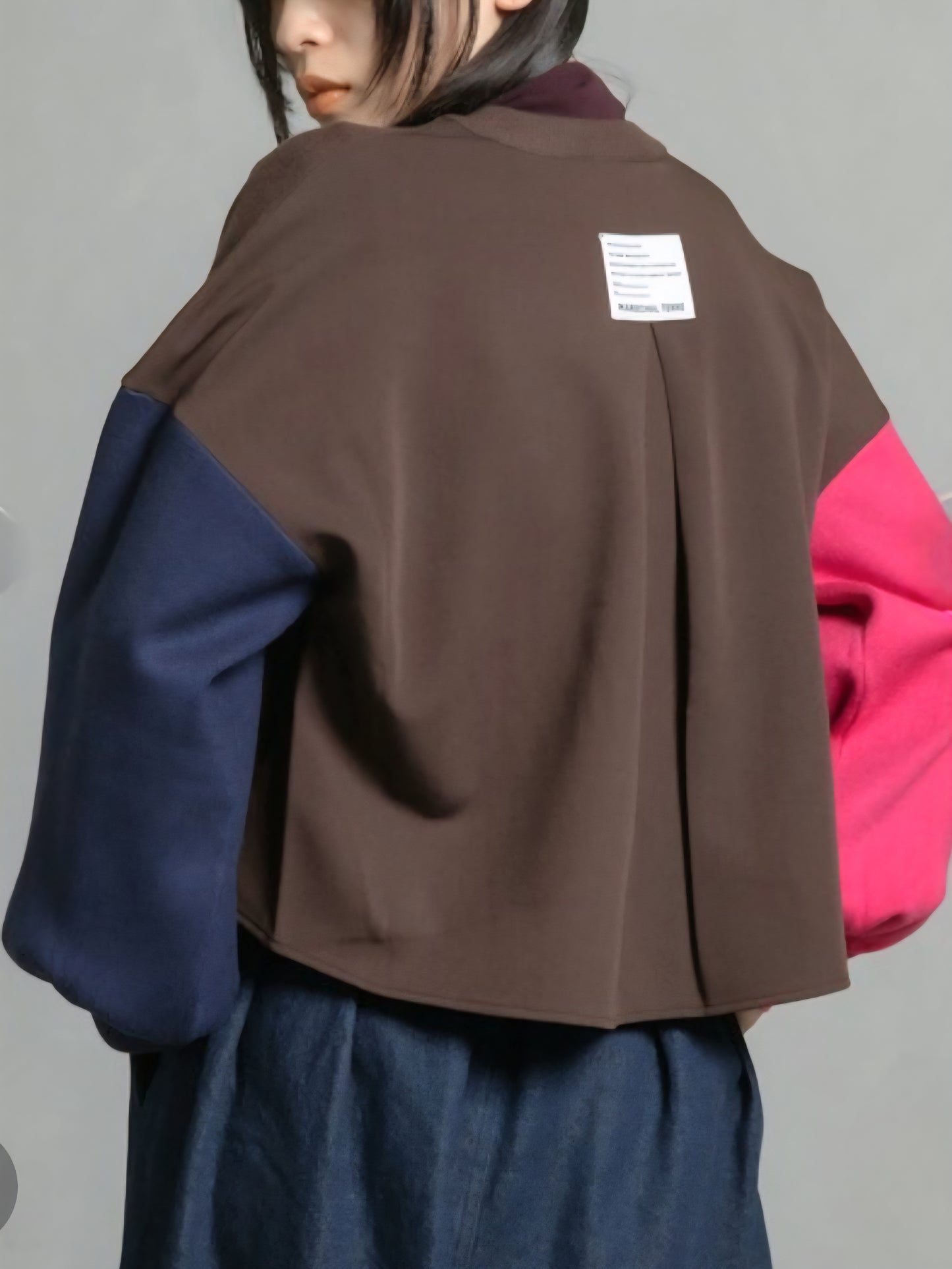 MARECHAL TERRE カラーブロックショートカーディガン