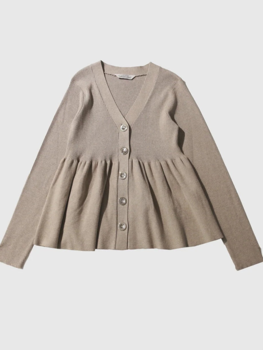 TORRAZZO DONNA ペプラムリブカーディガン