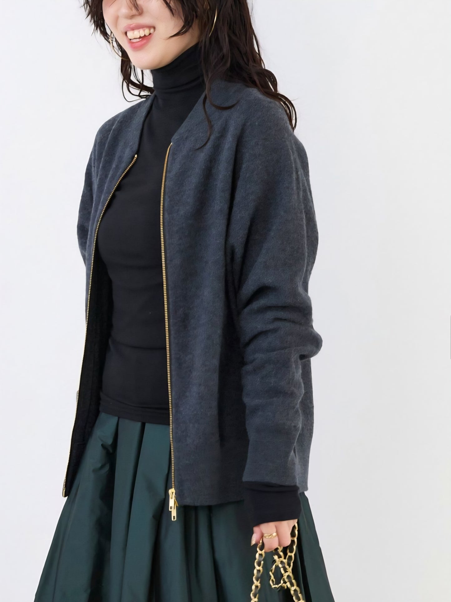 MICA&DEAL とろけるテレコリブくしゅタートルカットソー