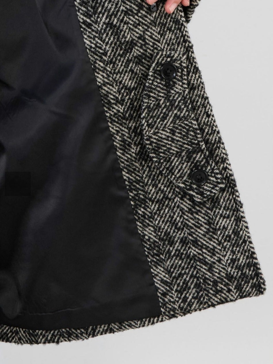 MICA&DEAL ステンカラーヘリンボーンウールコート