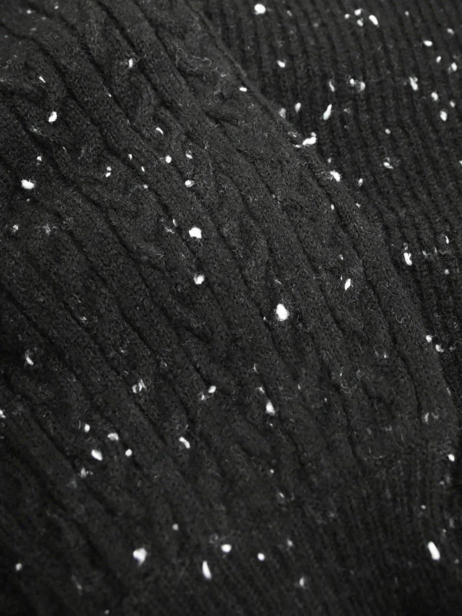 trois MIXニット×ふわもこボア切替プルオーバー