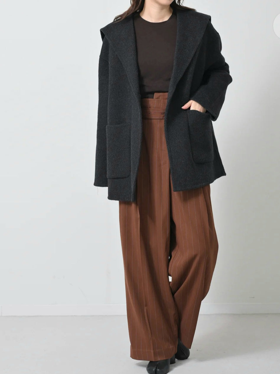 【SALE】HERENCIA ウールシャギーセーラーカラーコート